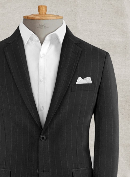 Reda Black Stripes Wool Suit