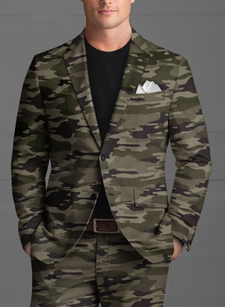 Green Stretch Camo Suit