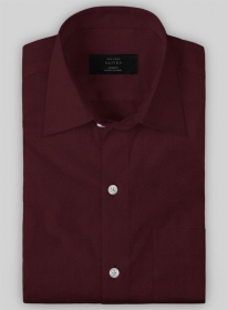 Burgundy Herringbone Cotton Shirt