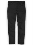 Black Feather Cotton Canvas Stretch Jeans