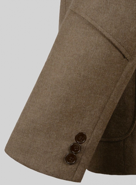 Mid Brown Flannel Wool Breezer Style Jacket