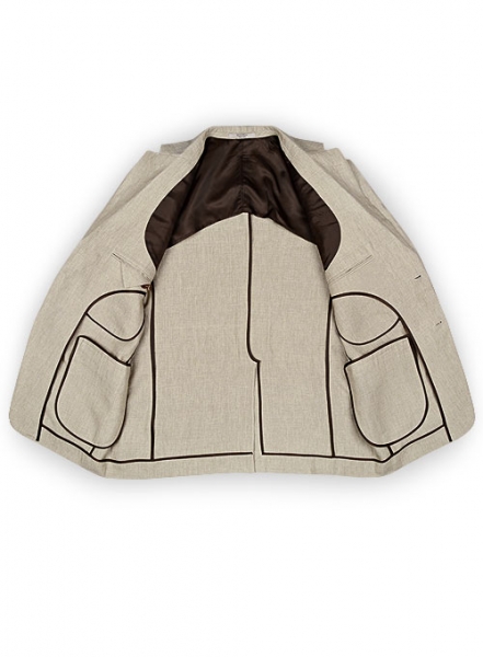 Italian Casa Beige Unstructured Linen Jacket