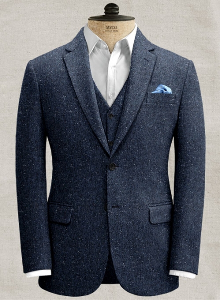 Royal Blue Flecks Donegal Tweed Suit