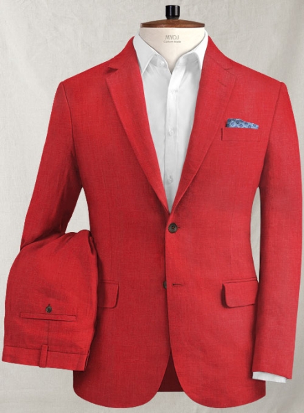 Pure Red Linen Suit