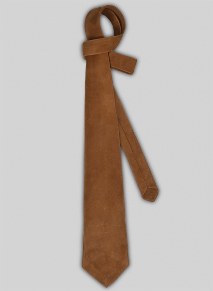 Caramel Brown Suede Tie