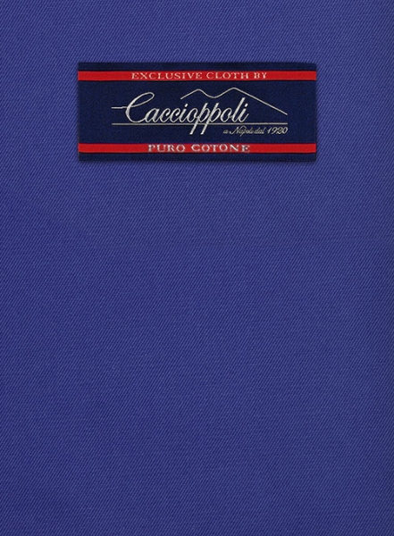 Caccioppoli Cotton Drill Cobalt Blue Suit