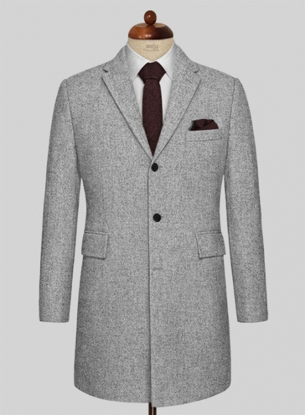 Vintage Plain Gray Tweed Overcoat