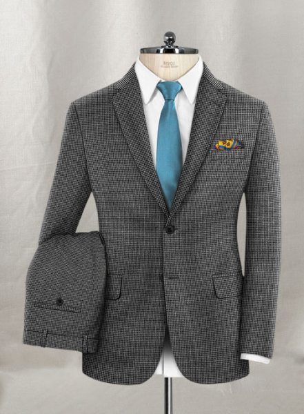 Dogtooth Wool Gray Suit