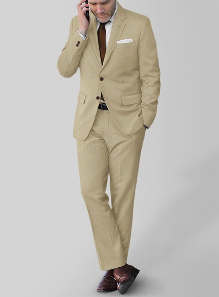 Stretch Khaki Wool Suit