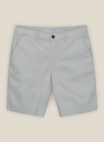 Ice Gray Cotton Power Stretch Chino Shorts