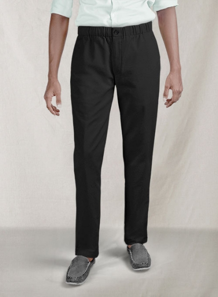 Easy Pants Black Cotton Canvas