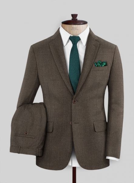 Reda Worsted Brown Pure Wool Suit