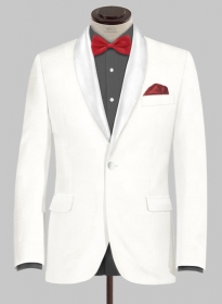 White Tuxedo Jacket - Satin Lapel