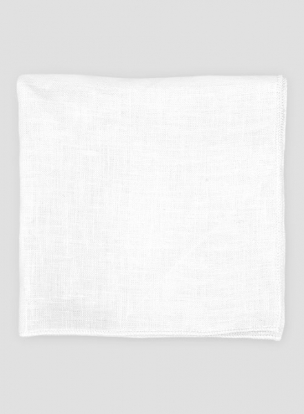 Linen Pocket Square - Pure White