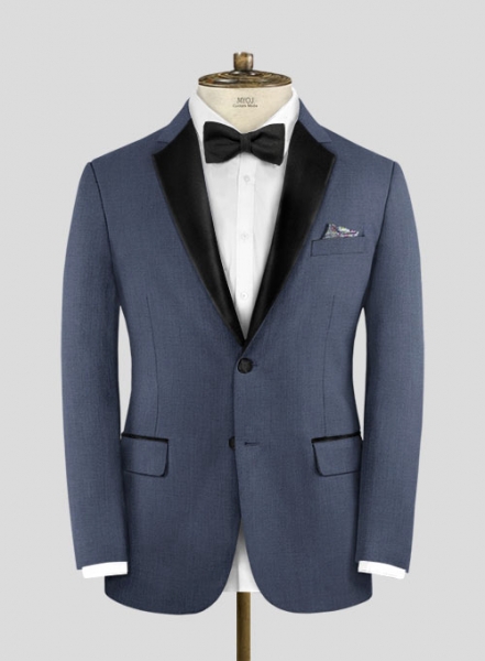 Napolean Slate Blue Wool Tuxedo Jacket