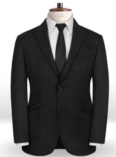 Black Merino Wool Manhattan Style Sports Coat