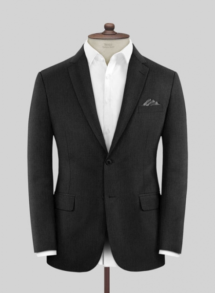 Stretch Charcoal Wool Suit