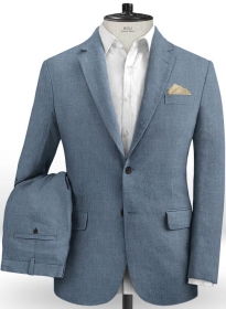 Italian Linen Slate Blue Suit