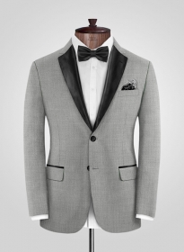 Napolean Worsted Light Gray Wool Tuxedo Jacket