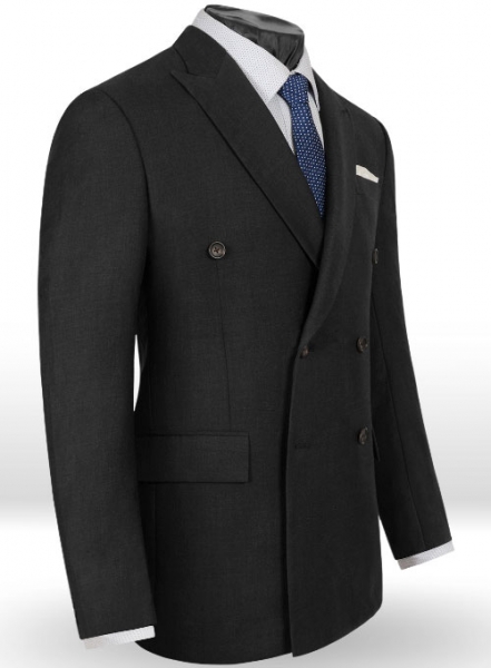 Huddersfield Dk Charcoal Pure Wool Double Breasted Blazer