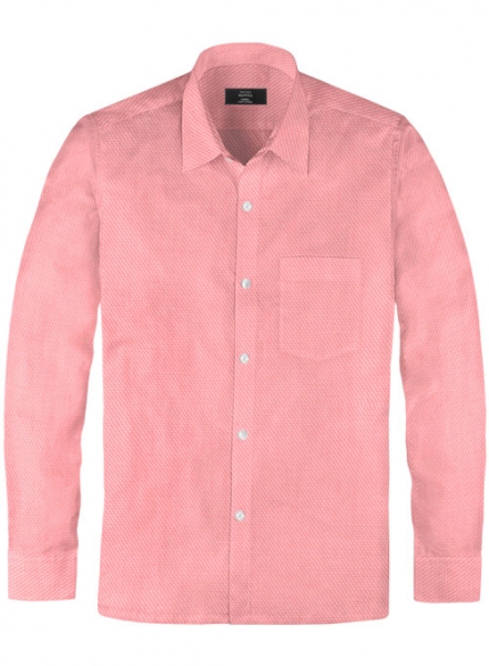 Giza Pink Dobby Cotton Shirt - Full Sleeves