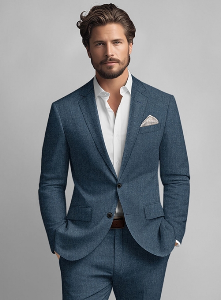 Indigo Blue Pure Linen Suit