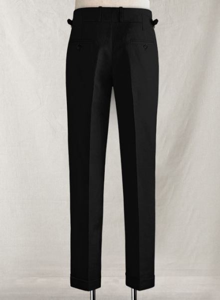 Safari Black Cotton Linen Heritage Trousers