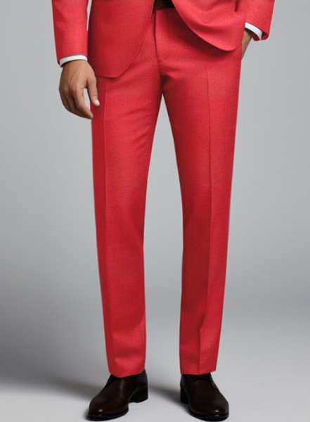 Scabal Scarlet Red Wool Pants