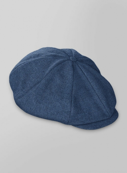 Rope Weave Persian Blue Tweed Newsboy Cap