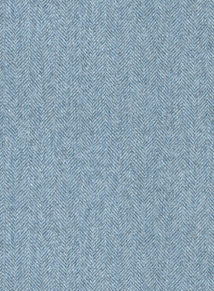 Light Blue Herringbone Tweed Suit