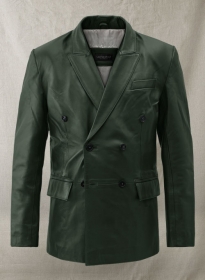 Vintage Green Leather Blazer