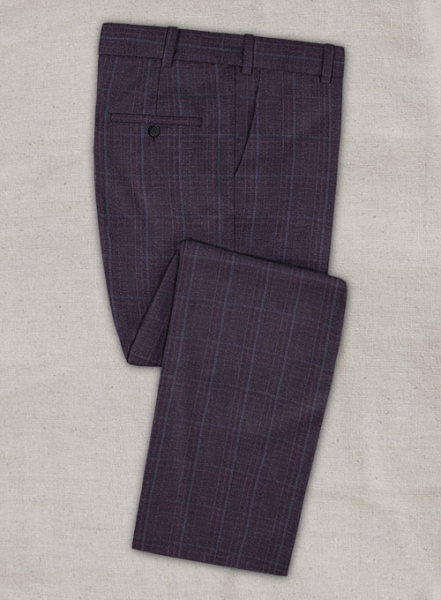 Reda Eggplant Checks Wool Suit