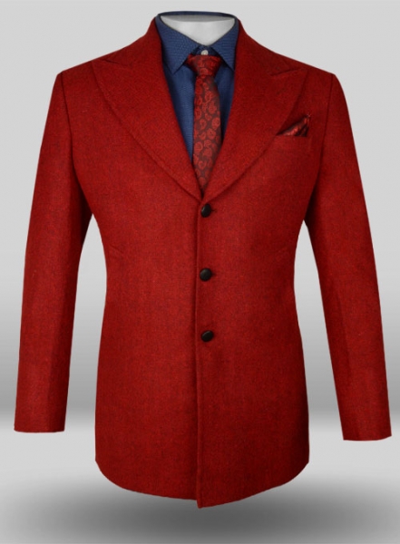 Red Tweed Long Coat