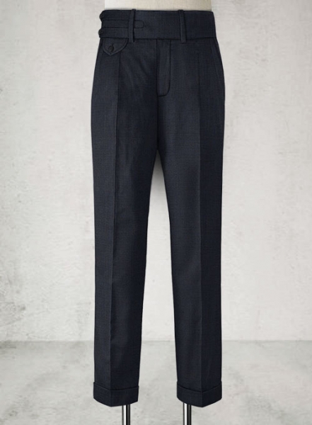 Sharkskin Blue Double Gurkha Wool Trousers