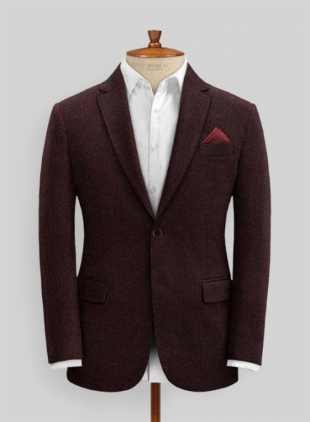 Light Weight Melange Wine Tweed Suit