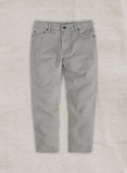 Kids Gray Feather Cotton Canvas Stretch Jeans