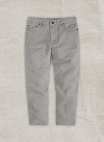 Kids Gray Feather Cotton Canvas Stretch Jeans