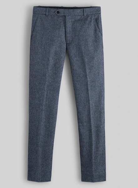 Vintage Herringbone Blue Tweed Suit