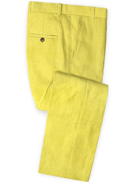 Safari Yellow Cotton Linen Suit