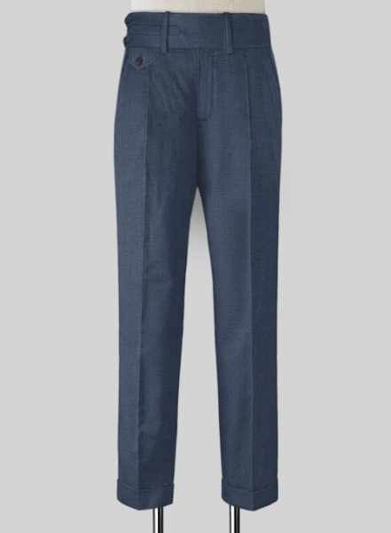 Napolean Slate Blue Double Gurkha Wool Trousers