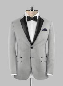 Napolean Ice Gray Wool Tuxedo Jacket