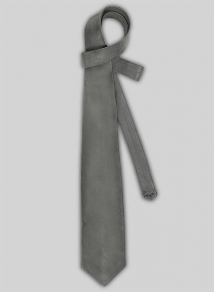 Gray Leather Tie