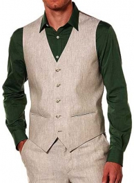 Linen Waist Coat - Pre Set Sizes - Quick Order