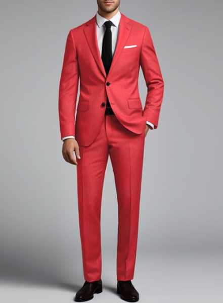 Scabal Scarlet Red Wool Suit