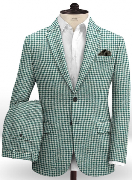 Harris Tweed Houndstooth Green Suit