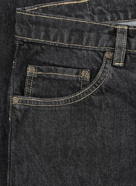 Cross Hatch Black Jeans - Hard Wash