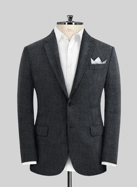 Slate Gray Pure Linen Jacket