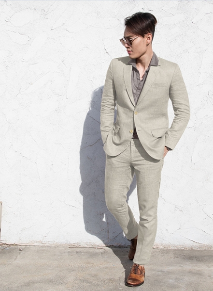 Pure Barn Beige Linen Suit