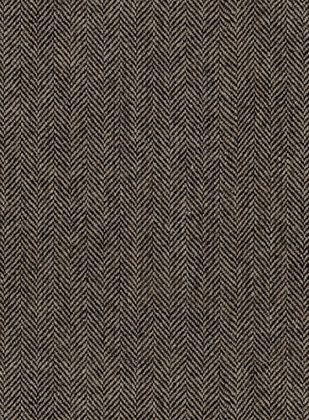 Vintage Dark Brown Herringbone Tweed Suit - Leather Trims