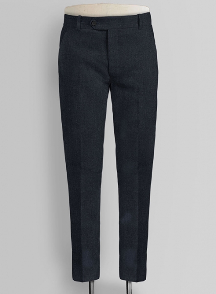 Dark Blue Pure Linen Pants